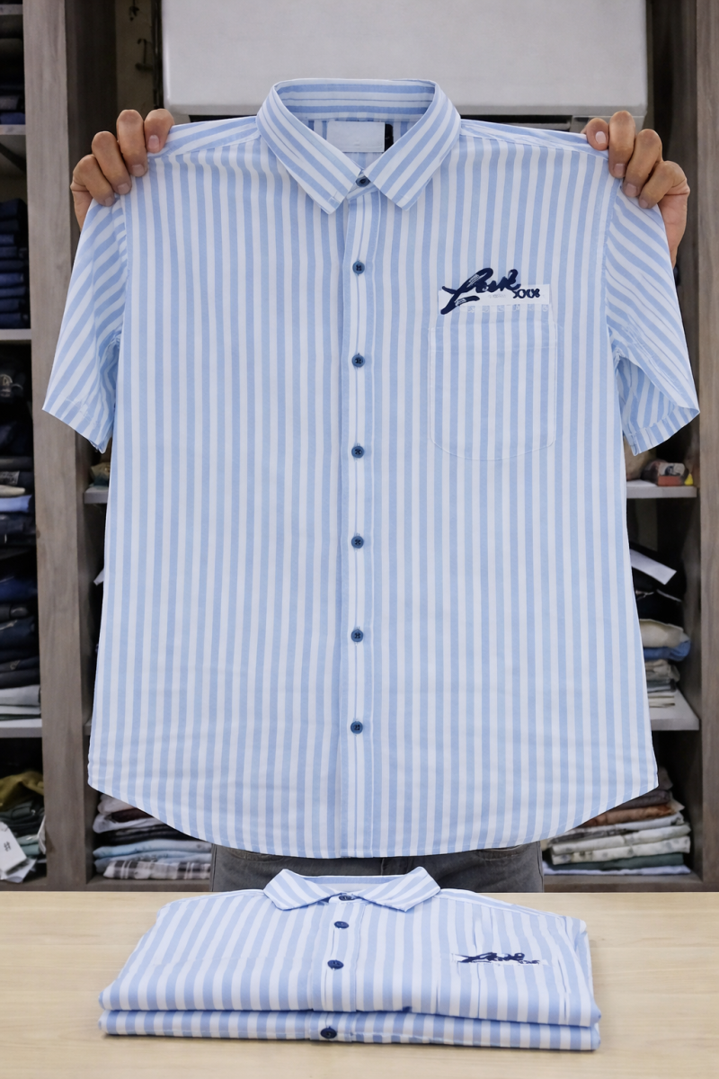 Men’s Casual Striped Shirt | Stylish Half Sleeve Cotton Shirt for Men - image 2
