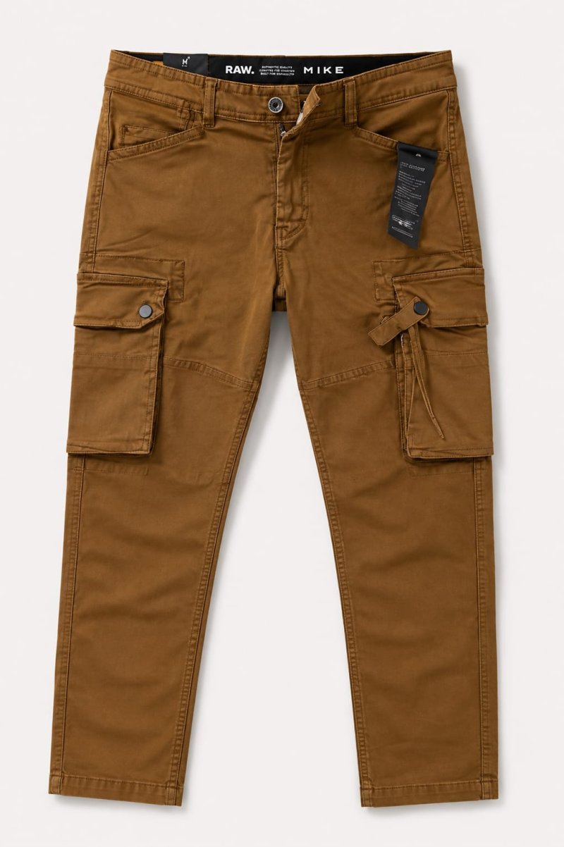 Men’s Beige Tactical Cargo Joggers – Premium Streetwear Pants